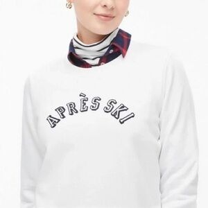 J. Crew White "Après Ski" Pullover Sweatshirt